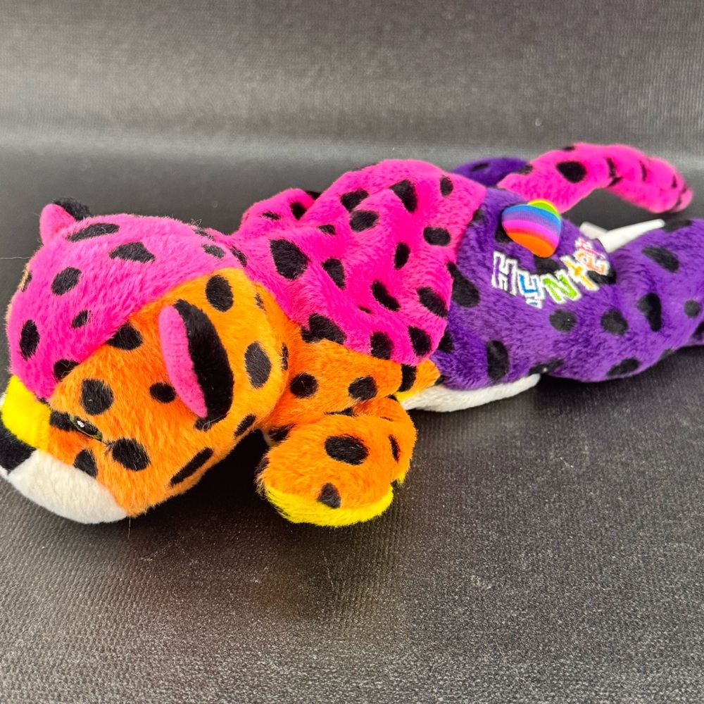 Vintage Lisa Frank Hunter Plush Leopard Rainbow Cheetah Stuffed Animal Cat 1998